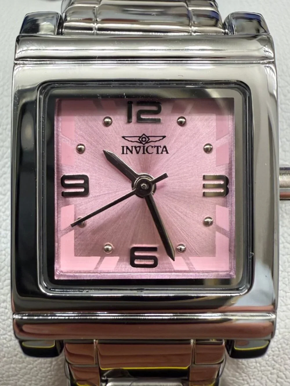 $199 Invicta Women’s Angel 21mm Square Pink Dial Quartz Watch 70244 NIB